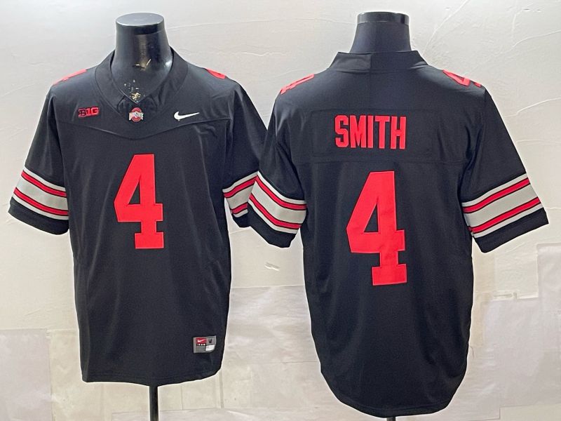 Men Ohio State Buckeyes #4 Smith Black Nike 2026 NCAA Jersey 02
